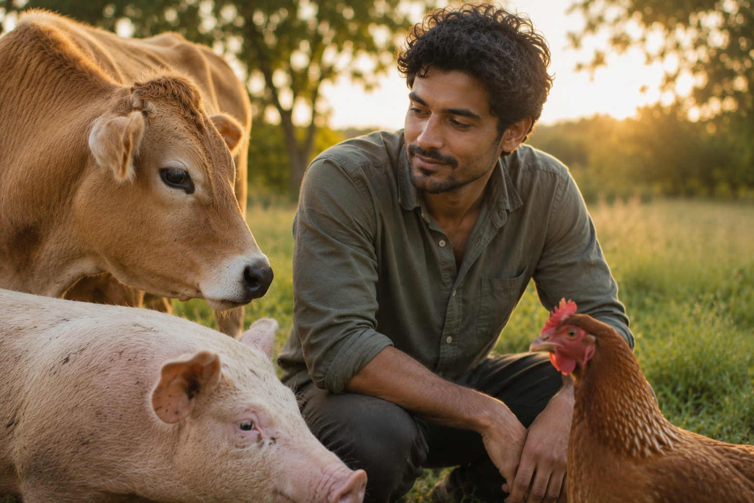 Zachte afbeelding die waarden en respect voor dieren verbeeldt