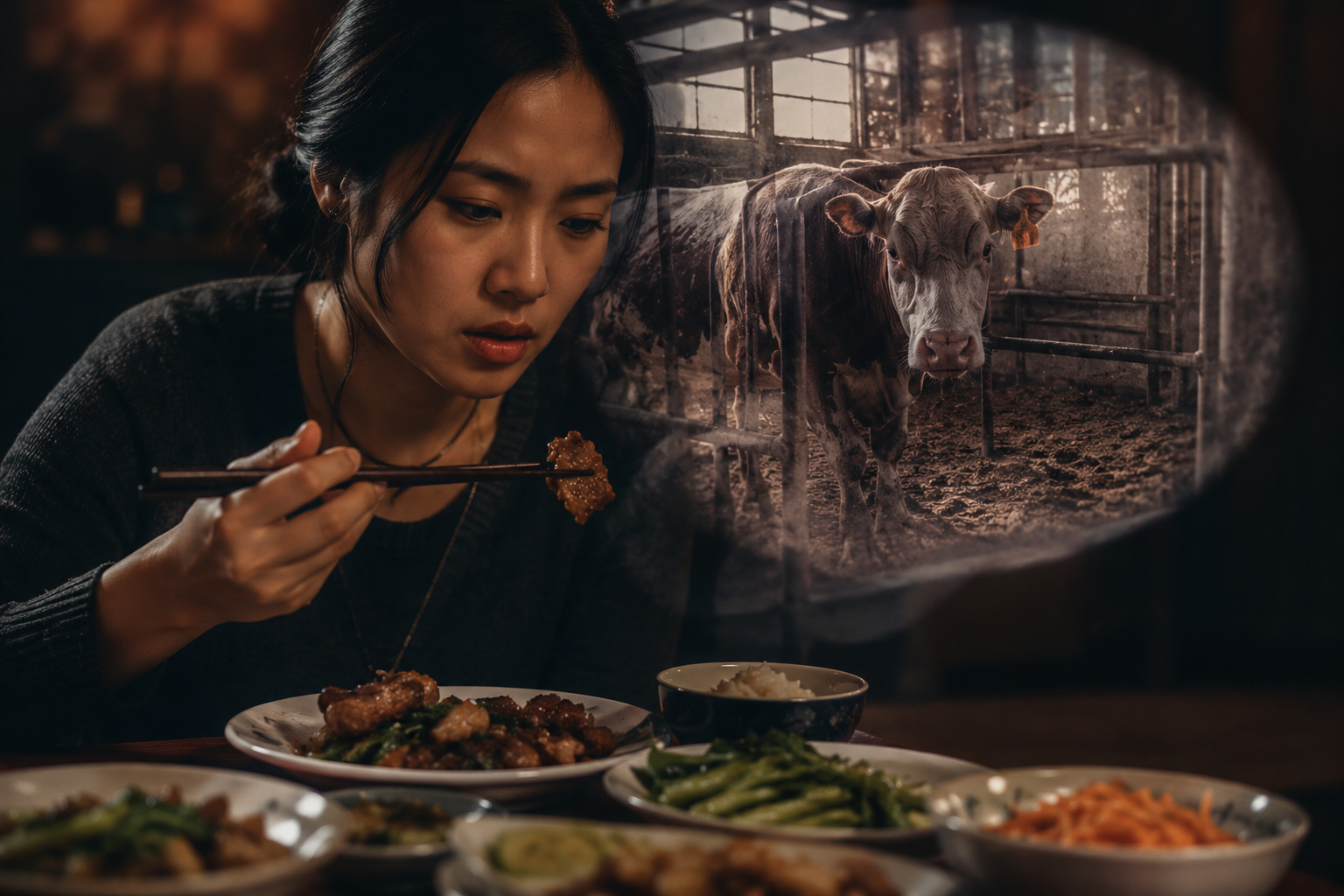 Rustige foto die plantaardig en licht eten verbeeldt