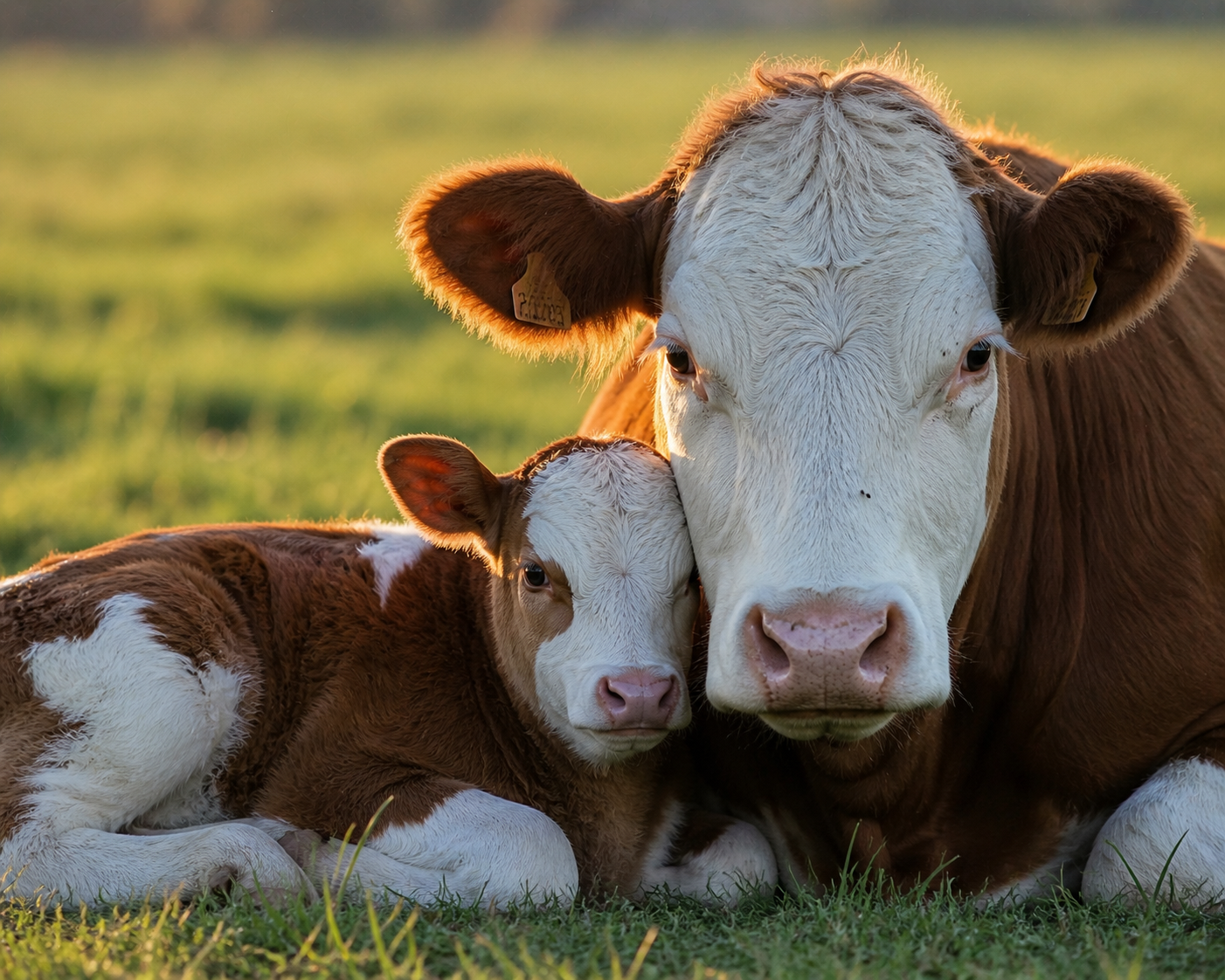 Koe in een groene wei in natuurlijk licht