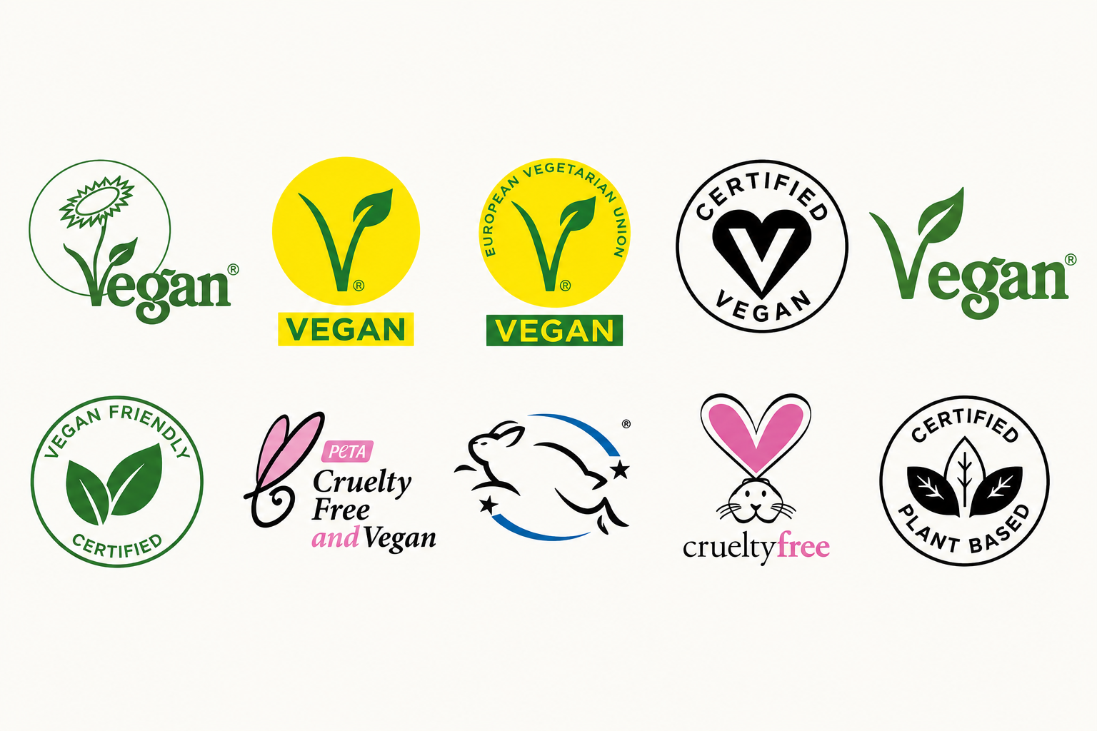 Overzicht van vegan en cruelty free logo’s