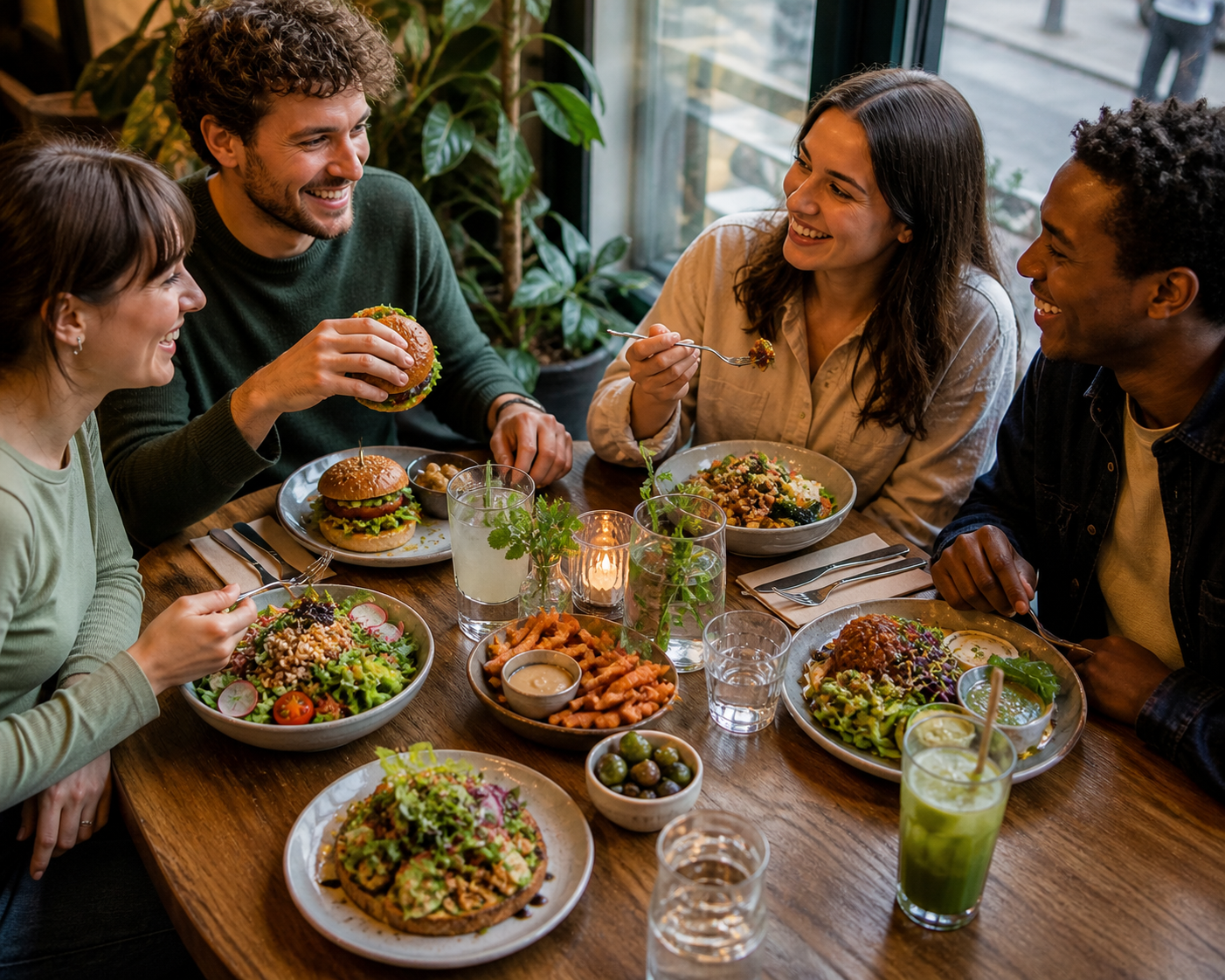 Plantaardig eten met vrienden