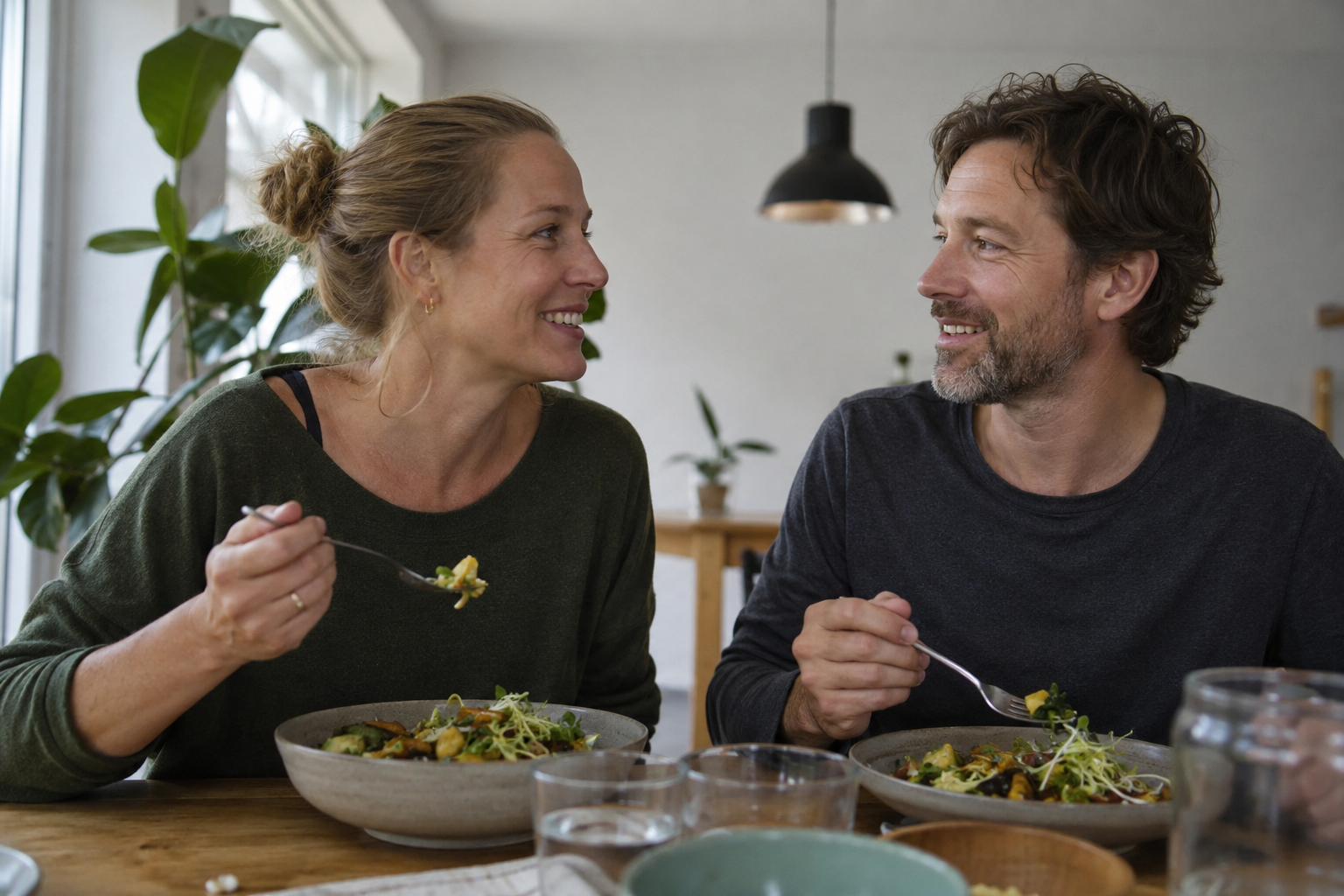 Een uitnodigende plantaardige maaltijd