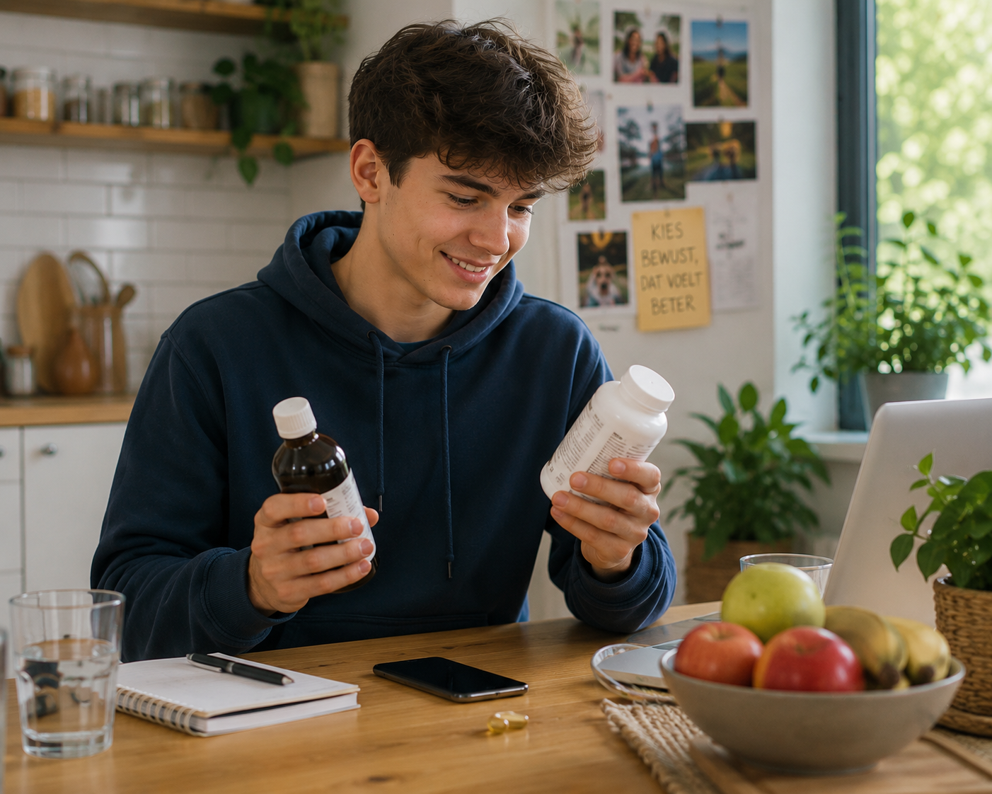 Diverse dagelijkse producten zoals supplementen, drank en diervoeding