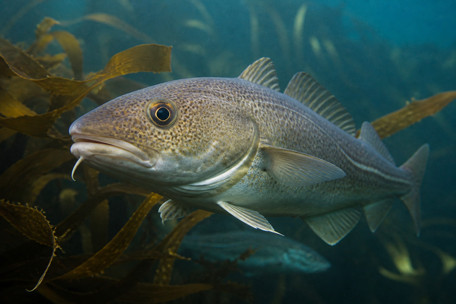 Vissen die vrij door helder oceaanwater zwemmen