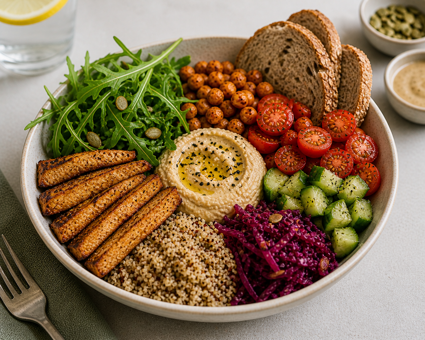 Plantaardige bowls met groenten en granen